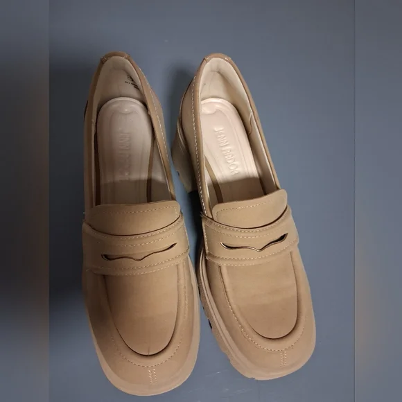 Jenn Ardor Beige Women's Chunky Loafers - Picture 2 of 6